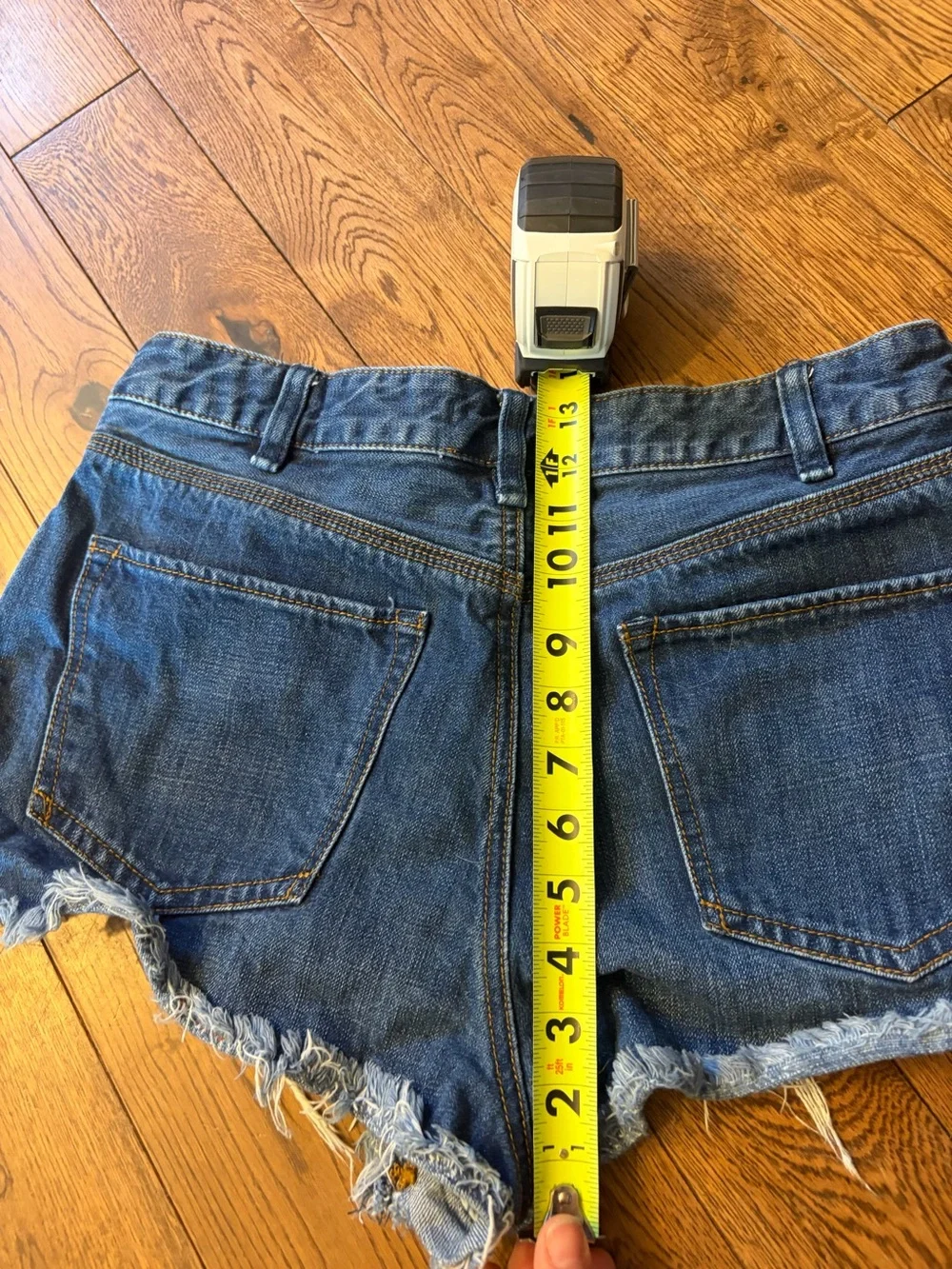 Free People Distressed Frayed Hem Denim Shorts